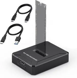 M.2 SATA NVMe to USB Adapter SSD Reader, M.2 Docking Station 10Gbps for Both M.2 PCIe NVMe and SATA NGFF SSD Dock, Size for 22110 2280 2260 2242 2230 22110 Enclosure - Plastic