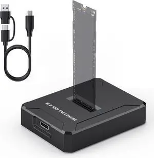 M.2 NVMe & SATA to USB C Docking Station, M.2 SSD to USB Adapter Reader for M.2 (M Key, B+M Key) NVMe and SATA NGFF SSD Size for 2280 2260 2242 2230 22110 Enclosure