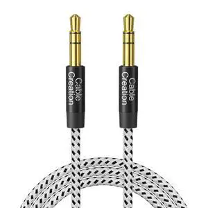 Aux Cord (3FT/0.9M), 3.5mm Audio Cable Aux to Aux Cable 1/8 Auxiliary Stereo Audio Cable Male to Male for Car Headphones,Speaker, Tablets,Laptops,Android,Smart Phones, Black
