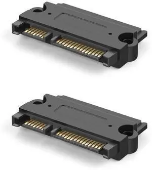 2-Pack SATA 22Pin (7+15 Pin) Male to SATA 22 Pin (7+15Pin) Female Adapter Converter, SATA Male to Female Adapter