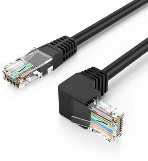 CAT6 Ethernet Patch Cable RJ45 LAN Cable Gigabit Network Cord 90 Degree Downward Angled,Bandwidth up to 250MHz 1Gbps for PC, Router, Modem, Printer, Xbox, PS4, PS3-3.3 Feet,Black CAT6 Ethernet Patch Cable RJ45 LAN Cable Gigabit Network Cord 90 Degree Downward Angled,Bandwidth up to 250MHz 1Gbps for PC, Router, Modem, Printer, Xbox, PS4, PS3-3.3 Feet,Black