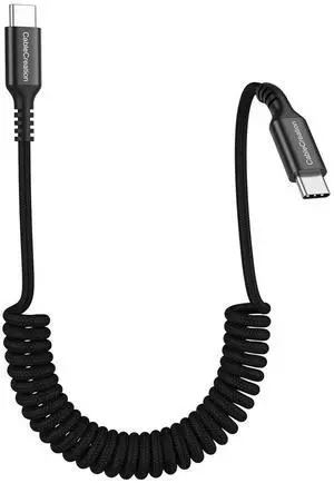 CableCreation Coiled USB C to USB C Cable, Braided Charger Cable for CarPlay & Android Auto Compatible with iPhone 16, 15, Samsung Galaxy S24 / S23, Google Pixel, Tablet