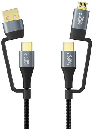 CableCreation USB C Charger Cable 6.6FT, 4 in 1 Multi USB C to USB C Fast Charging Cable, PD 3A Micro USB/Type C 480Mpbs Data Transfer Works for MacBook Pro, iPad, Galaxy S23 S23+ S22 and More, 2m CableCreation USB C Charger Cable 6.6FT, 4 in 1 Multi USB C to USB C Fast Charging Cable, PD 3A Micro USB/Type C 480Mpbs Data Transfer Works for MacBook Pro, iPad, Galaxy S23 S23+ S22 and More, 2m