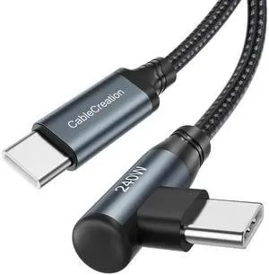 CableCreation USB C to USB C Cable Right Angle 240W 3FT Fast Charging Type C Braided C Cord for iPhone 15 16 Pro Max, MacBook Pro/Air, iPad Pro/Air, Samsung S24/S23+, Pixel 9, Compatible 140/100/60W CableCreation USB C to USB C Cable Right Angle 240W 3FT Fast Charging Type C Braided C Cord for iPhone 15 16 Pro Max, MacBook Pro/Air, iPad Pro/Air, Samsung S24/S23+, Pixel 9, Compatible 140/100/60W