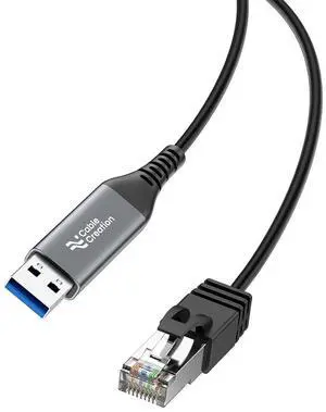 CableCreation USB to Ethernet Cable 10FT, USB to RJ45 Internet LAN Network Cable, Gigabit Directly Connected, Compatible with Laptop, Desktop PC, Switch and More