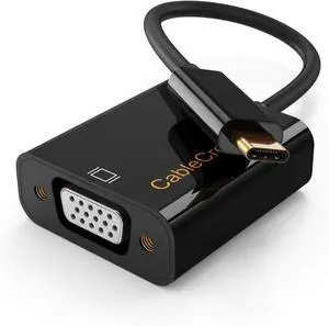 CableCreation USB C Male to VGA Female Adapter 1080P@60Hz, Type C to VGA Converter Thunderbolt 3/4 for iPhone 15 Plus/15 Pro Max, MacBook Pro, iPad Pro, Surface Book 2 and More - Black