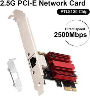 2.5Gbps PCI Express Network Adapter RJ45 to PCIE Card RTL8125 NIC 2.5G Gigabit LAN Gaming Network Card PCI-E x1 RJ45 NIC for Desktop