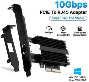 10G Base-T PCI-e Network Card AQC113 Controller 10Gb Ethernet Adapter PCI-E X4 X8 X16 to RJ45 Port NIC Card for Gaming Offfice,Compatible with Windows10/11/Windows Server/Linux