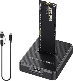 NVMe & SATA M.2 Reader/Writer, M.2 SSD to USB-A/C Reader Adapter Compatible with (M Key, B+M Key) NVMe and SATA NGFF SSD Dock, Size for 2280 2260 2242 2230 Portable Plastic Enclosure