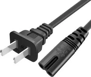 10FT 2 Prong Power Supply Cable Cord for Sony PS5/PS4/PS3, Xbox Series S/X, Xbox One S/X, PlayStation 5 4 3, TCL Roku Smart TV 32" 40" 43" 50" 55" 60" 65" 75" 85" Inch Replacement Plug A