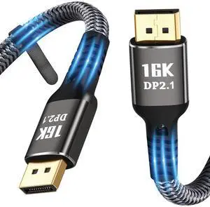 16K DisplayPort Cable 10 FT, 80Gbps DP to DP Video Cable, 4K@240Hz 144Hz Monitor Cord, HDR, HDCP, DSC 1.2a, Compatible with HDTVs, Displays, Graphics, PC 16K DisplayPort Cable 10 FT, 80Gbps DP to DP Video Cable, 4K@240Hz 144Hz Monitor Cord, HDR, HDCP, DSC 1.2a, Compatible with HDTVs, Displays, Graphics, PC