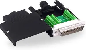 DB25 Male Solderless Connector Breakout Board RS232 D-SUB 25 Pin Serial Adapter Terminal Block with Case (Male)
