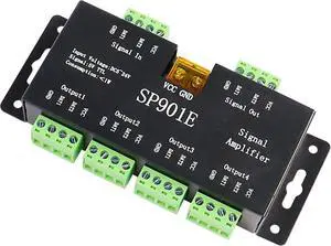 SP901E LED Pixel Strip Amplifier Controller Signal Data SPI Repeater DC 5V-24V for WS2812B WS2811 SK6812 RGB LED Strip Lights