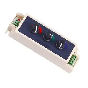 RGB LED Light Dimmer Knob Controller Switch,DC12-24V 3Channel Brightness Adjust Intelligently for Multi-Color LED Light Strip