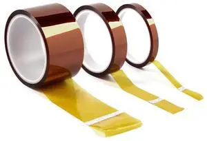 3 Sizes High Temperature Adhesive Tape High Temp Resistant Tape Compatible with Electronics Masking,Soldering, Protecting Circuit Board (Width:10mm, 20mm, 30mm x Length:33m)