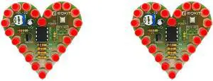 DIY Heart Shaped Light Kit DIY Soldering Project Flash Breathing Light Red for Soldering Kit Practice Learning Electronic