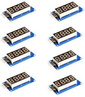 8pcs TM1637 4-Digit Co-Anode Digital Tube Display Module Red LED Segment Clock Display Adjustable LED Brightness 8pcs TM1637 4-Digit Co-Anode Digital Tube Display Module Red LED Segment Clock Display Adjustable LED Brightness
