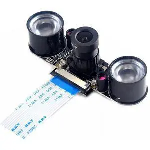 Raspberry Pi 3 b+ 4 b Camera Night Vision Camera Adjustable-Focus Module 5MP OV5647 Webcam Video 1080p with 2 Infrared IR LED Light HD Webcam Compatible with Raspberry 4B/3 B+/3B/2B+