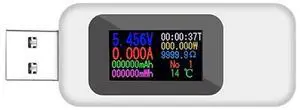 USB Tester Mobile Power Detector USB Voltage and Current Capacity Tester Charger Tester Voltmeter Ammeter (Black)