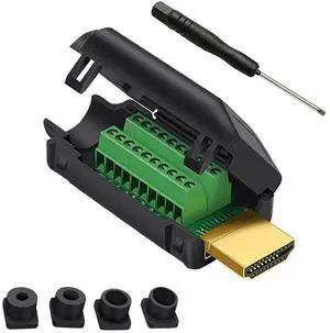HDMI Solderless Adapter Solder Gold Plated Extension Cable Connector Signals Terminal Breakout Board with Case