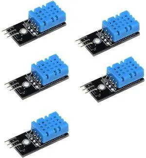 5pcs DHT11 Temperature Humidity Sensor Module Digital Output 3.3V-5V with Dupont Line Compatible with Arduino