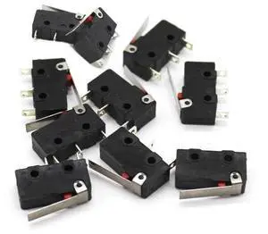 10PCS Micro Limit Switch Electronic ComponentsShort Straight Hinge Lever AC 2A 125V 3 Pins