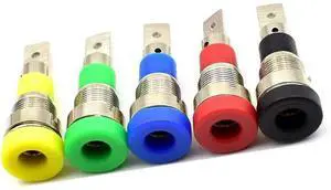 10pcs 4mm Banana Female Jack Socket Adapter Panel Mount Binding Post for 4mm Banana Plug Connectors (5colors)