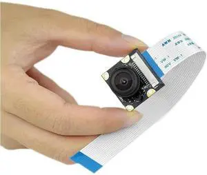 Wide Angle Camera Module Night Vision Surveillance Camera Module Webcam Sensor OV5647 Compatible with Raspberry Pi 2B Pi 3 B+ and Pi 4B