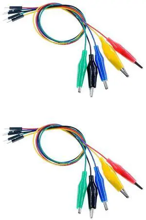 10pcs  Alligator Clip to Breadboard Jumper Wires Test Lead, Alligator to Male Jumpers Compatible with Arduino,Breadboard,Raspberry Pi for Circuit Connection, DIY Maker