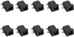 10PCS 2.1mm x 5.5mm Connector 3 Pins PCB Mounting Female DC Power Barrel Jack DC Power Socket