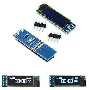 2pcs 0.91 inch OLED Display Module White Blue Color Display I2C Interface SSD1306 OLED Screen Driver DC 3.3V~5V Compatible with Arduino Raspberry Pi 2pcs 0.91 inch OLED Display Module White Blue Color Display I2C Interface SSD1306 OLED Screen Driver DC 3.3V~5V Compatible with Arduino Raspberry Pi