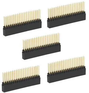 2 x 20 (40pin) Extra Tall Female 0.1 Inch Pitch Stacking Header Female Pin Header Compatible with Raspberry Pi (Pack of 5)