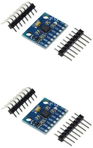 2pcs GY-521 MPU-6050 Gyroscope Sensor Module Triaxial Acceleration Gyroscope 6-axis Accelerometer Gyroscope Sensor Module 16-bit AD Converter Data Output IIC I2C for Arduino