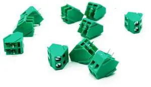 10PCS 5mm Pitch Screw Terminal Block Connector 2 Pin Straight Leg KF350 Copper Green PCB Terminal Blocks