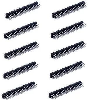 2 x 20-pin Dual Male Header Double Row Straight Connector Pin Header Compatible with Raspberry Pi Zero GPIO (Pack of 10) 2 x 20-pin Dual Male Header Double Row Straight Connector Pin Header Compatible with Raspberry Pi Zero GPIO (Pack of 10)