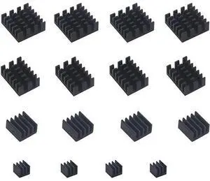 16pcs Aluminum Heatsink Cooler Cooling Kit Compatible with Raspberry Pi 4