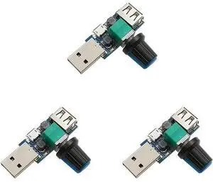 Mini USB Fan Speed Regulator, Wind Speed and Air Volume Regulator DC 5V Stepless USB Fan Governor DC 4-12V to 2.5-8V Regulator Speed Control Knob with Switch