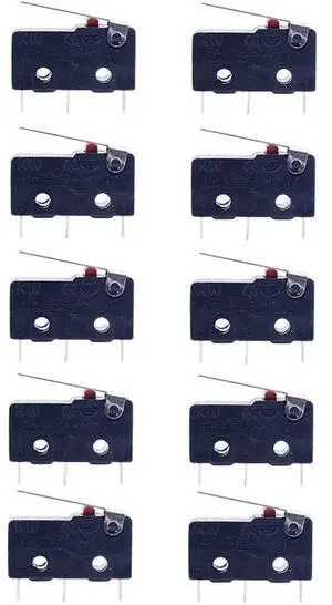 10pcs Limit Switch 1NO 1NC Normally Open Close Limit Switch Black Perfect for Appliance and Electronic Equipment AC 5A 125V 250V 3 Pins