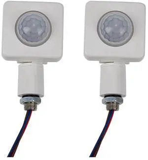 2X High Quality Automatic PIR 85-265V Security PIR Infrared Motion Sensor Detector Wall LED Light Outdoor White,2 x Infrared PIR Motion Sensor Detector,White