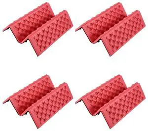 4X Personalized Folding Foam Waterproof Seat Pad Chair Cushion Red+Black,4pcs Chair Cushion,Red & Black