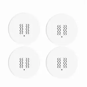 4PCS Tuya ZigBee Smart Vibration Sensor Real Time Monitoring Door Window Detection Alarm Smart Home Security System,4 x Tuya ZigBee Smart Vibration Sensor,White