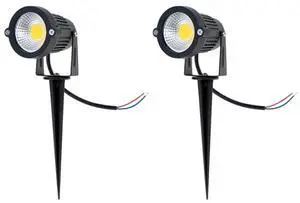 2X Ip65 Outdoor Landscape Led Lawn Light Garden Spotlight 5W 12V Ac Dc,2 x 5W LED Lawn Light,Warm white