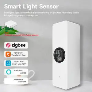 Tuya ZigBee Light Sensor Luminance Sensor Beam Sensor Real-Time Luminance Detection Smart Home Automation App Control,1 x Light Sensor,White Tuya ZigBee Light Sensor Luminance Sensor Beam Sensor Real-Time Luminance Detection Smart Home Automation App Control,1 x Light Sensor,White