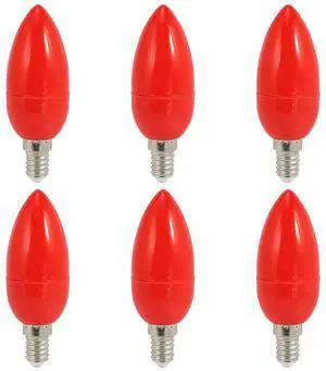 6X LED Candle Light Candle Light Bulbs Red Fortune Lamp God Lights Energy Saving Candle Lights,E14,6 x LED Bulb,red