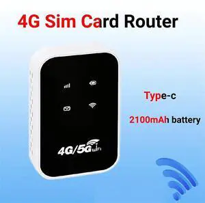 4G Lte WiFi Router Wireless 150Mbps Hotspot with SIM Card Slot Chip Portable Modem Mini Mobile Hotspot Plug & Play,1 * 4G Lte WiFi Router,Black
