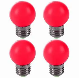 4X E27 LED Light Warm Red Bulb Plastic Bulb (0.5W Power, Red),4 x LED Light Bulb,Red