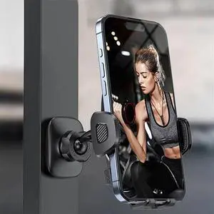 Gym Magnet Phone Holder Heavy Duty Phone Stand Mount Fitness Accessory Magnet Base Cell Phone Clamp for Treadmill Gym