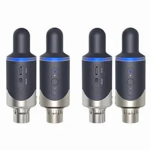 2X New UHF Wireless Mic Adapter XLR Transmitter & Receiver Converter Wireless Mic Rechargeable for Live Interview/Studio,2 x Receiver 2 x Transmitter 2 x Charging cable