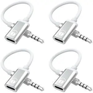 4pcs 3.5mm Male to Type C Female Audio Cable Cord, Analog Audio Jack Headphone Audio Adapter for MP3 Player, Laptop, C,4 x Audio Cable Cord,Silver 4pcs 3.5mm Male to Type C Female Audio Cable Cord, Analog Audio Jack Headphone Audio Adapter for MP3 Player, Laptop, C,4 x Audio Cable Cord,Silver