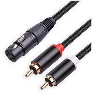 3 Pin XLR Female to Dual Male Y Splitter Cable,Mixer Amplifier Audio Cable,Stereo Audio Interconnect Cable, 2 Meter,1 * Y Splitter Patch Cable,Black